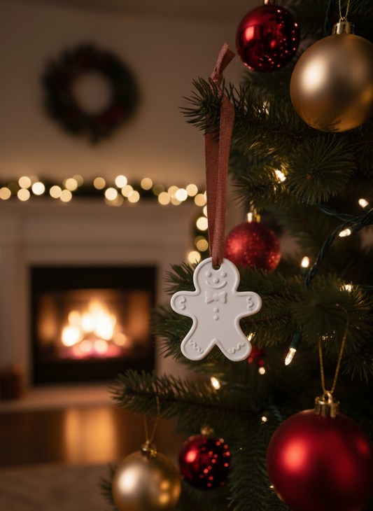 Les Suspensions de Noël en Porcelaine : Le Bonhomme en Pain d'Epices