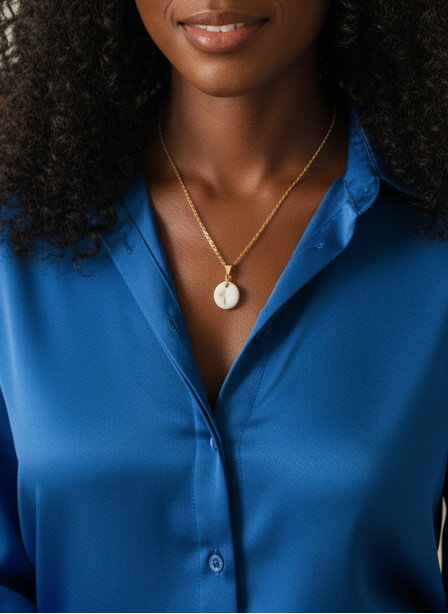 Médaillon Croix en Porcelaine