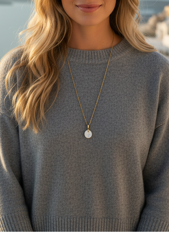 Médaillon Croix en Porcelaine