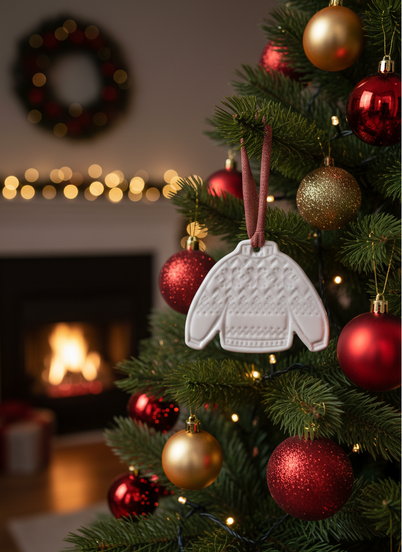 Les Suspensions de Noël en Porcelaine : Le Pull de Noël