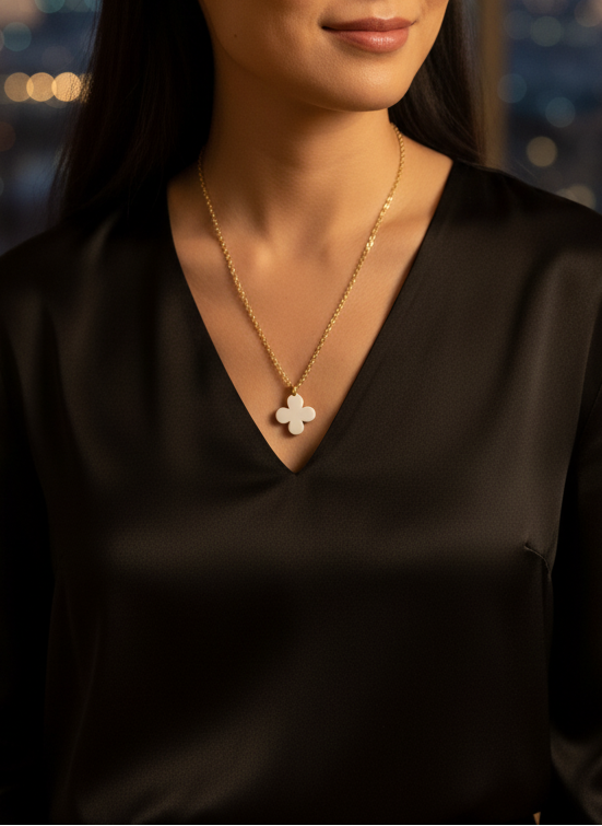 Médaillon Quadrilobe en Porcelaine